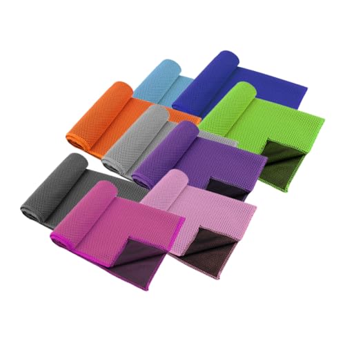 SUPVOX Summer Cooling Towel 9 Pack Absorbent Quick Dry Large for Sports Pilates Yoga Camping