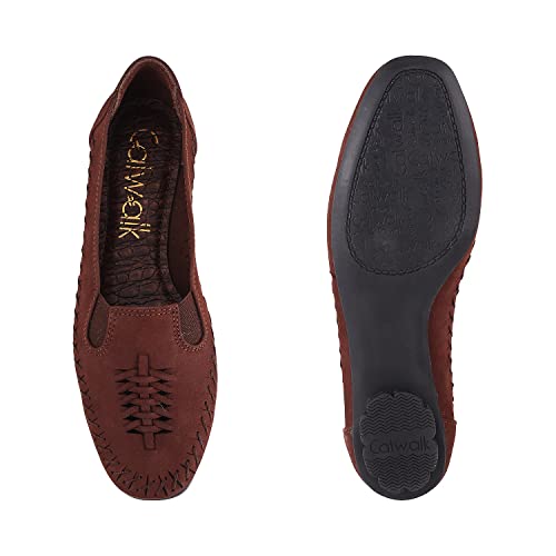 Image of Catwalk Womens Leather Laser Cut Bellies Ballet Flat