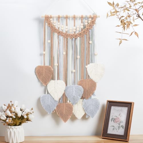 ORIGACH Kit de pendurar na parede com folhas de macramê DIY para iniciantes e adultos, kit de pendur