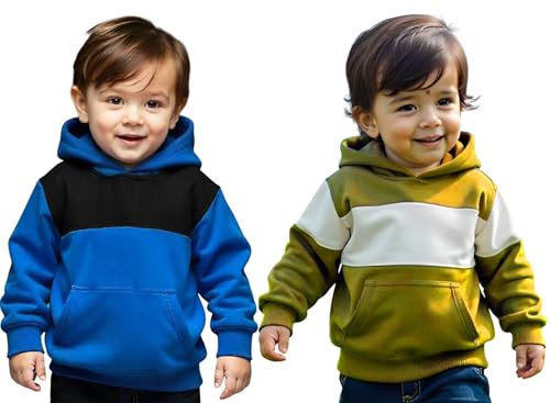 Image of Stylish Kids Sweatshirt Pack of 2 (KL-SW52RBBL-SW54LMWH)