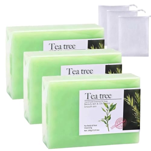 3 PCS Tea Tree Antifungal Soap Bar, Antifungal & Acne Treatm