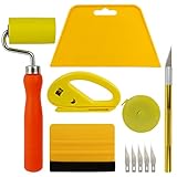 Wallpaper Tools Kit Wallpaper Smoothing Tool Vinyl Tool Wallpaper Squeegee Seam Roller Tape Measure,snitty Vinyl Cutter and Craft Knife with 5 Replacement Blades for Vinyl Wallpaper