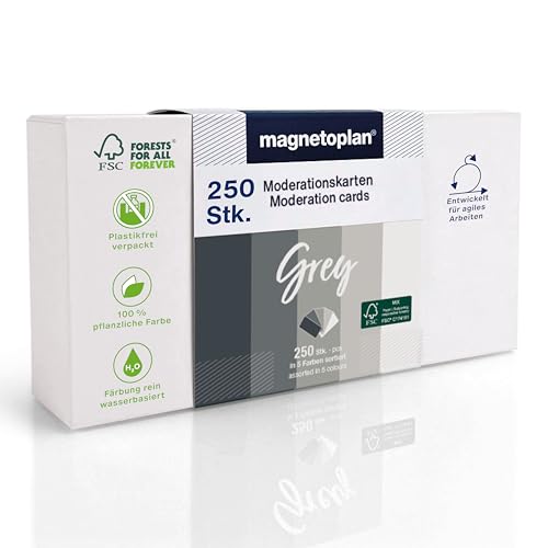 Cartes de communication magnetoplan grises 20x10cm pour animation