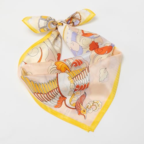 100% Mulberry Silk Scarf for Women, Small Square Satin Scarf for Neck Head Hair Handbag 21"x21"4