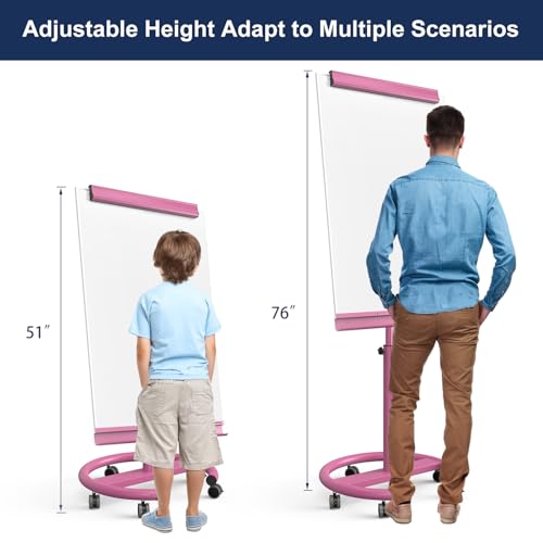Image of TSJ OFFICE Rolling Whiteboard Standing - 40 x 26 Inches Mobile White Board