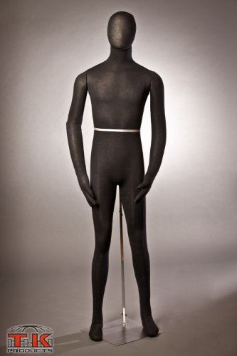 Male Mannequin, Flexible Posable Bendable Full-Size Soft -Black, by TK Products, Great