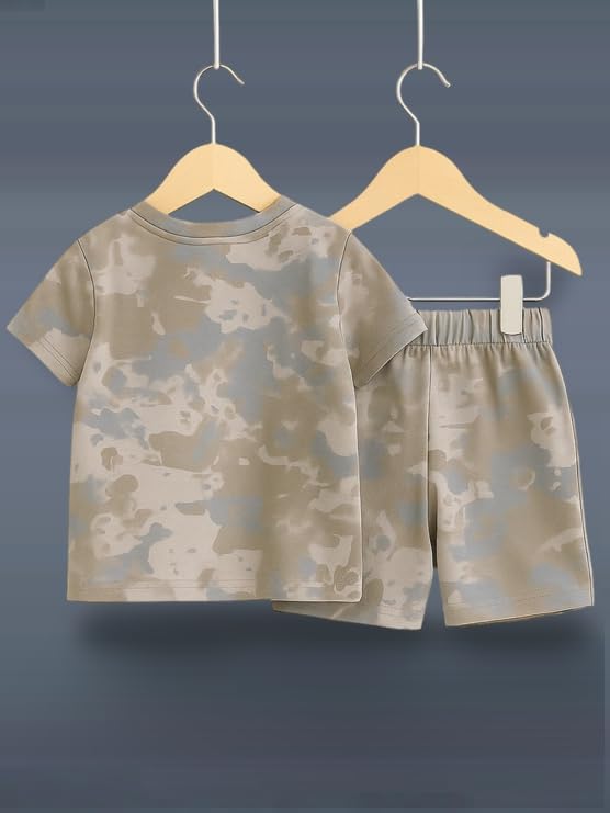 Image of UZARUS Kids Boys' Printed T-Shirt and Shorts Combo Set | Comfortable Summer Wear | Daily Casual Outfit | (Pack of 3)