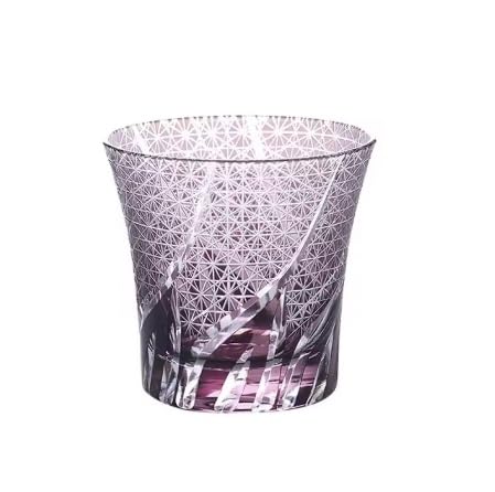 切子グラス ロックグラス ガラス ビールグラス ウイスキーグラス 焼酎グラス 食洗機対応 240ｍｌ (パープル)のサムネイル