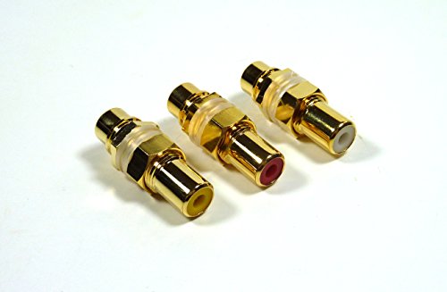 3 conectores Philmore RCA hembra en panel miniatura 1