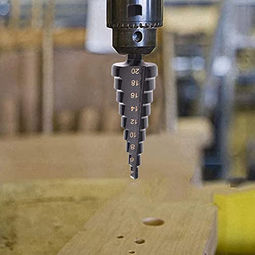 Henniu Conjunto de brocas escalonadas de cobalto HSS com 3 unidades Kit prático de brocas de metal r