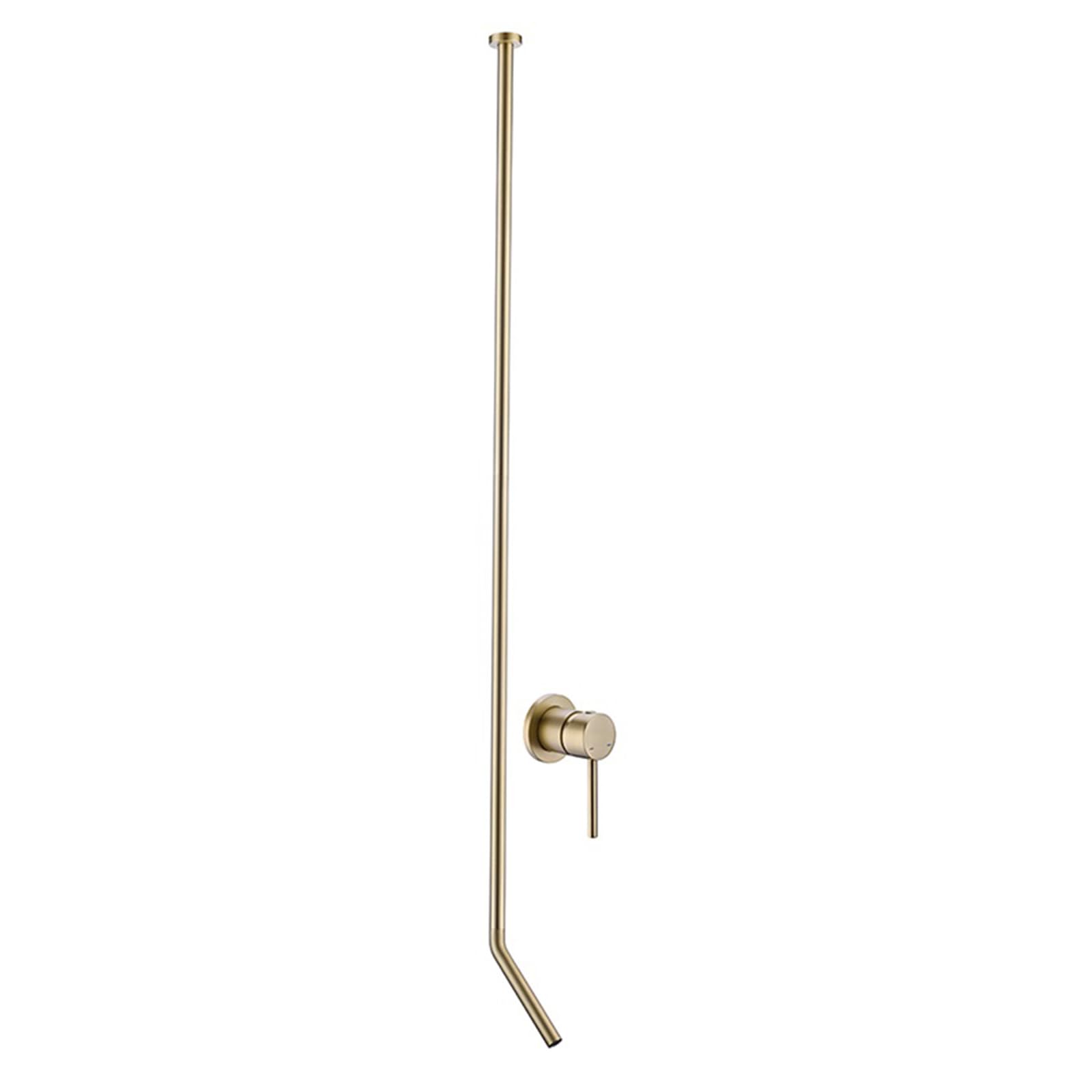 Biaoteng Brushed Gold Ceiling Basin Faucet Concealed Basin Tap Wall Mounted Hot And Cold Brass Single Handle Bathroom Sink Taps For Bathroom
