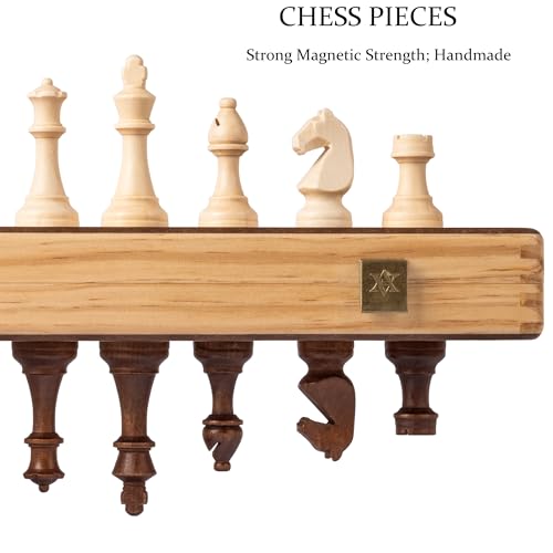 A&A Chess Jeu d'échecs classique en bois avec pièces plombées et feutrées