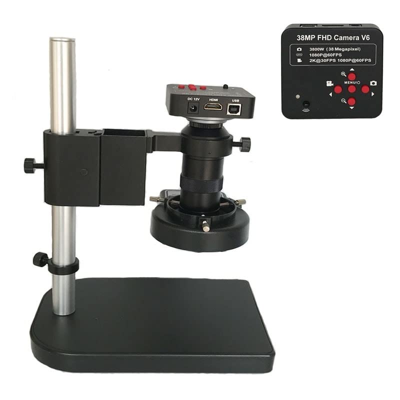 Microscope 1080P 2K 3800W 38MP Electronic Microscope Camera, 56 Led Ring Lights(Blue)