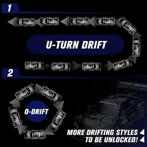 Image of Krishiv RCS RC Drift Car for Kids 6-12 - 1:16 4WD High Speed 30km /h Remote Control Car with LED Lights Rechargeable Battery Extra Drift Tyres Track Cones Wrench Toy Car Gift