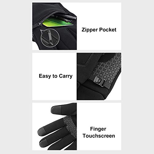 Zwbfu quentes de inverno Velo à prova de vento e tela sensível ao toque à prova d'água Esportes Cic