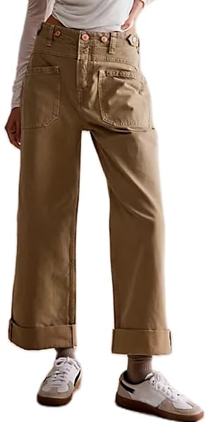 Vintage Baggy Barrel Jeans Mid Rise Wide Leg Boyfriend Horseshoe Jeans for Women Loose Fit Y2k Cuffed Cropped Pants