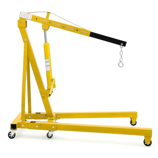 Garvee 2 Ton Engine Hoist, Hydraulic Cherry Picker Engine Crane, Yellow