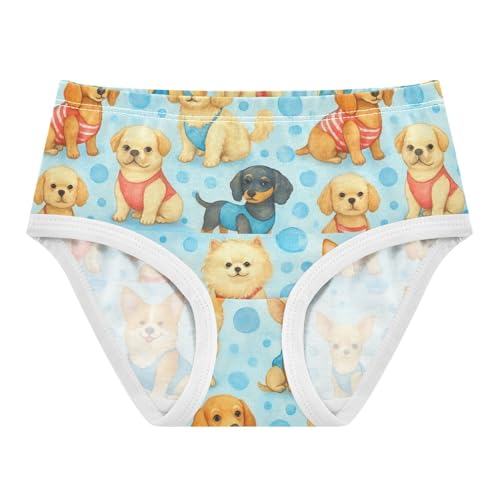 Cute Cartoon Dogs Blue Toddler Girls Underwear 2t Cotton Panties for Girl Artistic Briefs Kids Undies