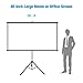 Powerextra 80 inch Projector Screen with Stand, 16:9 HD 4K Indoor Foldable Projection Screen with Frame, 1.1Gain 160° Viewing Angle Wrinkle-Free Tripod Screen for Movie or Office