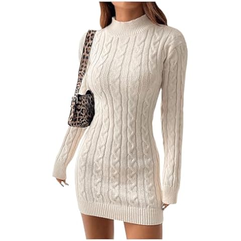 MakeMeChic Cable Knit Sweater Dress Cover