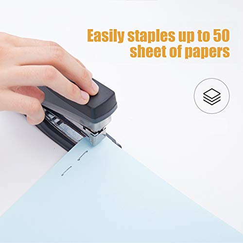 Deli 5,000 Staples, Fits Deli 40 and 60 Sheet Capacity Staplers, 5/16\" Leg Length Staples of 50 Sheet Capacity, 24/8, Jam Free Sharp Chisel Point Design, 10 Boxes of 500 Staples