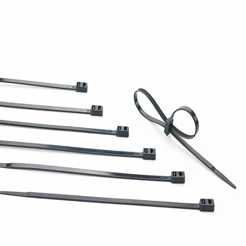 JTITOU Double Loop Cable Tie,Double Loop Double Head Zip Cable Tie Wire & Cord Management Nylon Zip Tie,8inch,100 pcs,Black