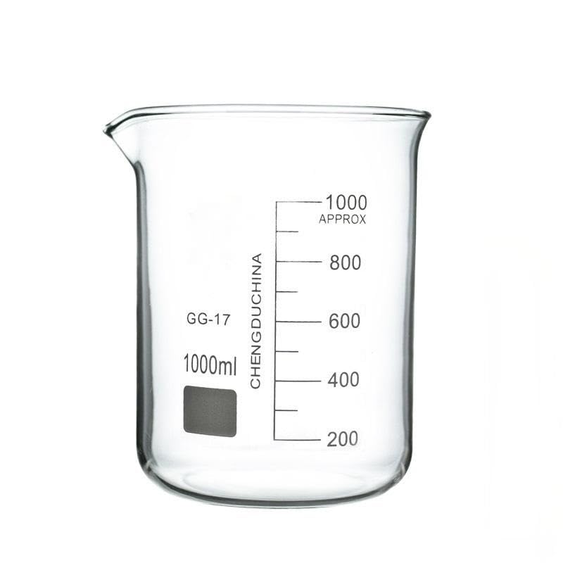 Becherglas aus Borosilikatglas, Borosilikatglas-Becher mit niedriger Form und Ausgießer, 50–3000 ml(1000)