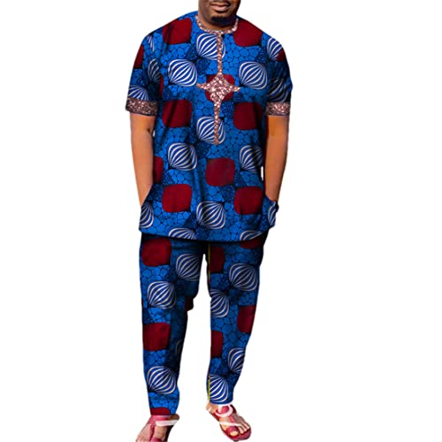 Ensemble dashiki à manches courtes et pantalon long homme 24FS1344 L