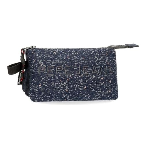 Pepe Jeans Hike Estuche Triple Azul 22x12x5 cms Poliéster