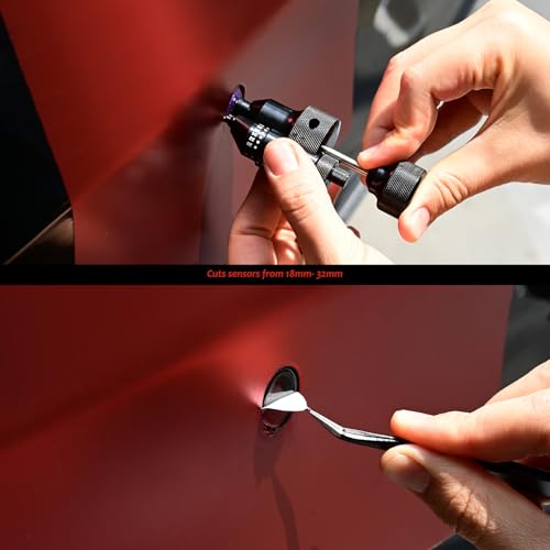 Gomake PPF Precision PDC Sensor Cutter,18mm-32mm Precise Car Radar Hole Cutting Aid for Vehicle Parking Sensors Vinyl Wrap Tool Kit