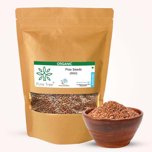 Image of Pure Tree Certified Organic Alsi Seeds | 1.8 Kg / 1800 g | Flax Seeds | Aviselu Seeds Linseed | Plant Based Omega 3 | For Salads, Smoothies Healthy Snacks, Granola