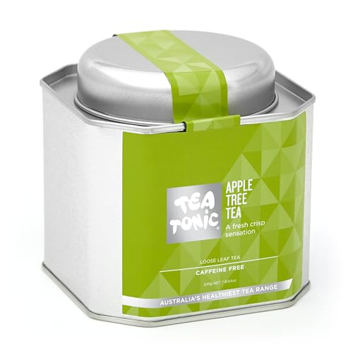 Tea Tonic Apple Tree Tea Loose Leaf Caddy Tin, Yellow-Green, 245 g