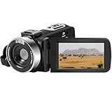 Videokamera 4K Camcorder HD 80MP 30FPS mit IR Nachtsicht, 18X Digitalzoom Webcam Videokamera, 3,0-Zoll 270° Drehung Ausgestattet IPS Screen Vlogging Kamera für YouTube mit 2 Akkus, 32GB SD Karte