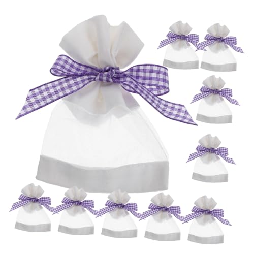 STOBAZA 20pcs Lavender Sachet Bags Organza Gauze Empty Storage Bags for Fragrance Closet Freshener and Dried Lavender for Home Organization and Packaging