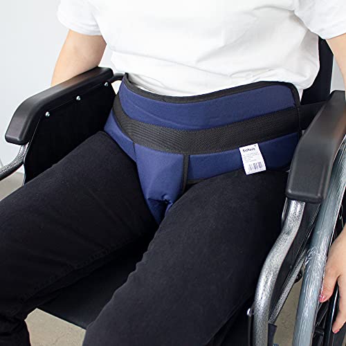 Mobiclinic, Cinturón de sujeción pélvico, Acolchado, Marca española, Para silla ruedas, Sofá, Cierre con clip, Ajustable, Talla m, 75-160 cm