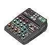 Draagbare Audio Mixer, 4-kanaals Stereo Mini Audio Mixer Mixing Console, USB Sound Mixing Console met +48V Phantom…