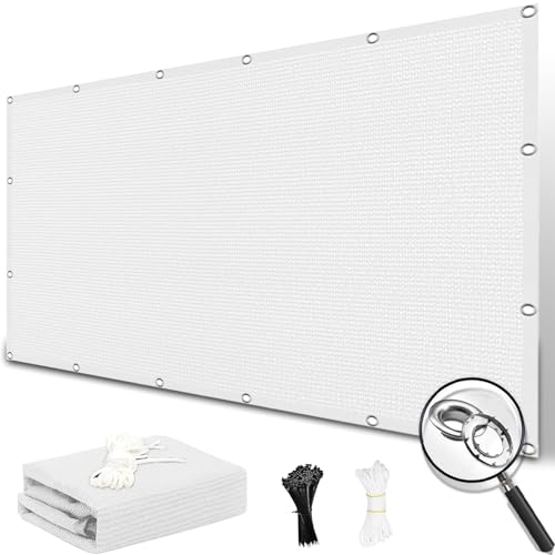Toldo vela rectangular 70x200 cm en HDPE blanco transpirable con cuerda 2