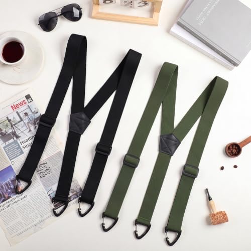 Image of Janmercy 2 Pcs Hidden Suspenders for Men Under Clothing Y Back Under Clothing 1.5 Inch Wide Adjustable Heavy Duty Suspenders