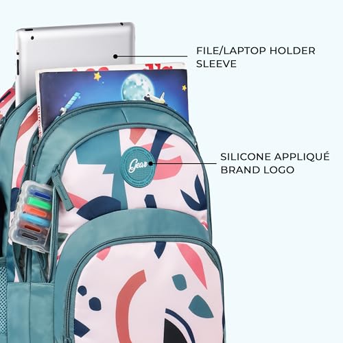 Image of Gear Diva 17 inch /33L Large Water Resistant School Bag /Casual 4 Compartment Backpack /Daypack /Travel 4 Compartment Backpack /Kids Bag for Girls - Green