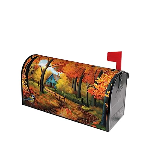 Sweetshow Fall Mailbox Covers Magnetic Maple Leaves Bird Mailbox Cover Autumn Mailbox Cover Magnetic Mailbox Wraps Standard Size 18 X 21 Holiday Garden Mailboxs Decorations for Outside
