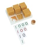 LLTCMYGS Montessori Gold Mathe-Perlen-Set, Mathe-Perlenmaterial für die frühe Kindheit