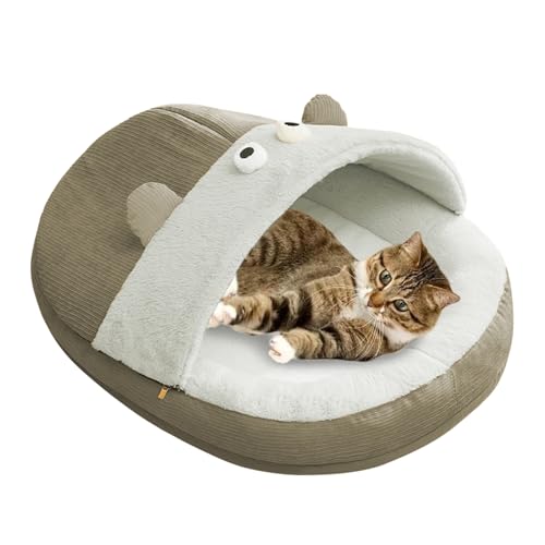 Lit de chat couvert doux et design de pantoufle lavable chaude