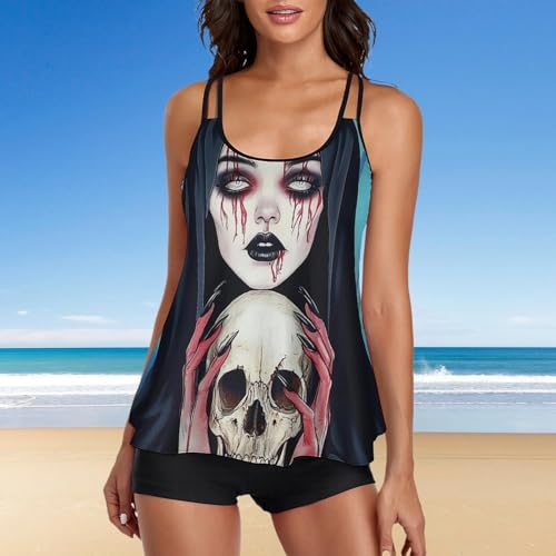 Two Piece Swimsuits for All Women, Backless V Neck Swimdress Monokini Beachwear4