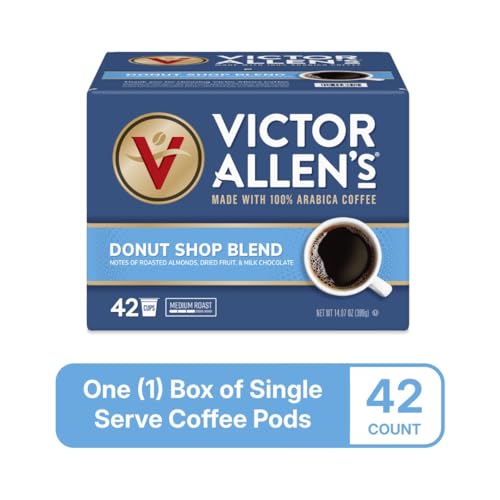 Image of Victor Allen's Coffee Donut Shop Blend, Medium Roast, 42 Count, Single Serve Coffee Pods for Keurig K-Cup Brewers