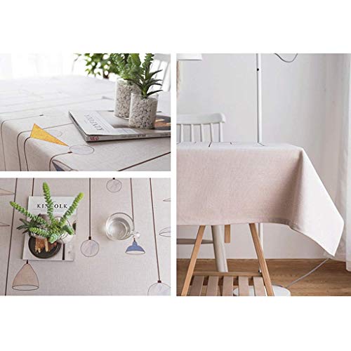 Nappe de table basse rectangle en coton-lin imperméable 140x240 cm