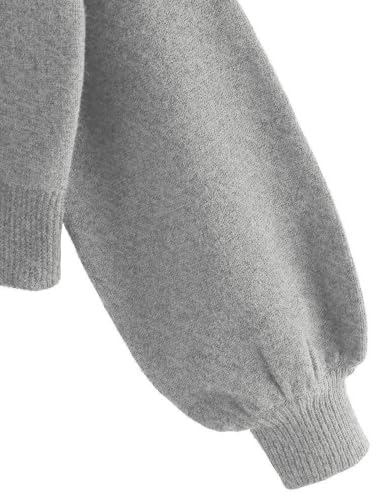 Image of ZAFUL Women's Cropped Sweater V-Neck Long Sleeve Pullover Jumper Knit Top | Crop Length, Ribbed Knit, Double V design, White sweater, Raglan sleeves, lantern sleeve, Fall & Winter, Loose fit, Oversized