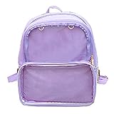 Ita Bags Backpack Girls Rucksack Cute Summer Beach Bag Transparent Windows for DIY Decors, Purple