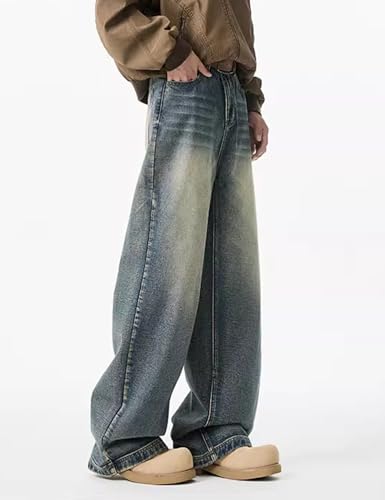 Y2k Wide Leg Baggy Jeans Mens Casual Pants Straight Leg Denim Jeans Hip Hop Loose Fit Streetwear2