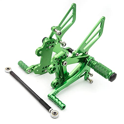 Procnc Motorcycle Rearsets Foot Pegs Rear Set Footrests Fully Adjustable Foot Boards Fit For Kawasaki Ninja 600 Zx6R Zx636 1999-2002 Zx9R 1999-2003 Zx7R 1996-2003 Zzr600 2005-2008 (Green) #TOP5