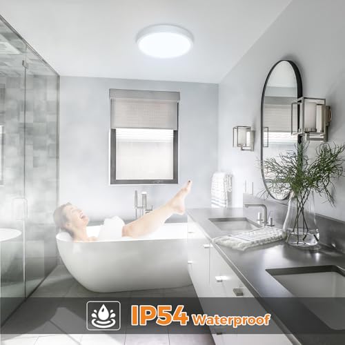 slochi Bathroom Light, 3000K/4000K/6500K 3 Color Temperature, Waterproof IP54, Small, Round, Modern, Flush Ceiling Light for Bathroom, Kitchen, Bedroom, Hallway and More - Cosy Home Interiors slochi Bathroom Light, 3000K/4000K/6500K 3 Color Temperature, Waterproof IP54, Small, Round, Modern, Flush Ceiling Light for Bathroom, Kitchen, Bedroom, Hallway and More - Image 3